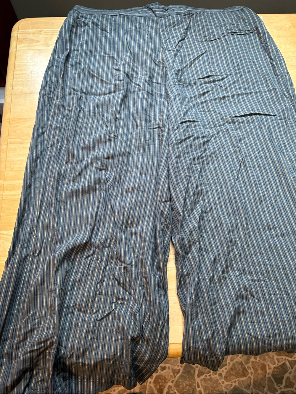 Striped Wide-Leg Lounge Pants - brown